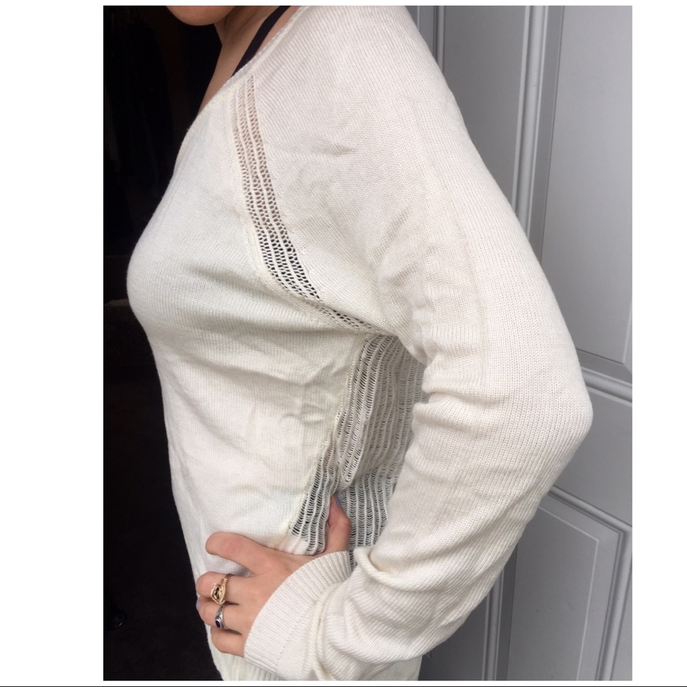 RACHEL ROY Ivory mesh knit Sweater - Picture 6 of 8